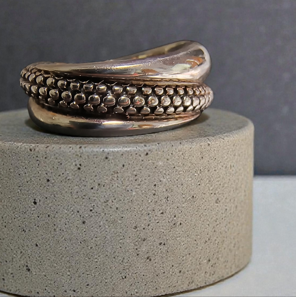 Michael Dawkins Heavy Textured Sterling Silver Unisex Ring